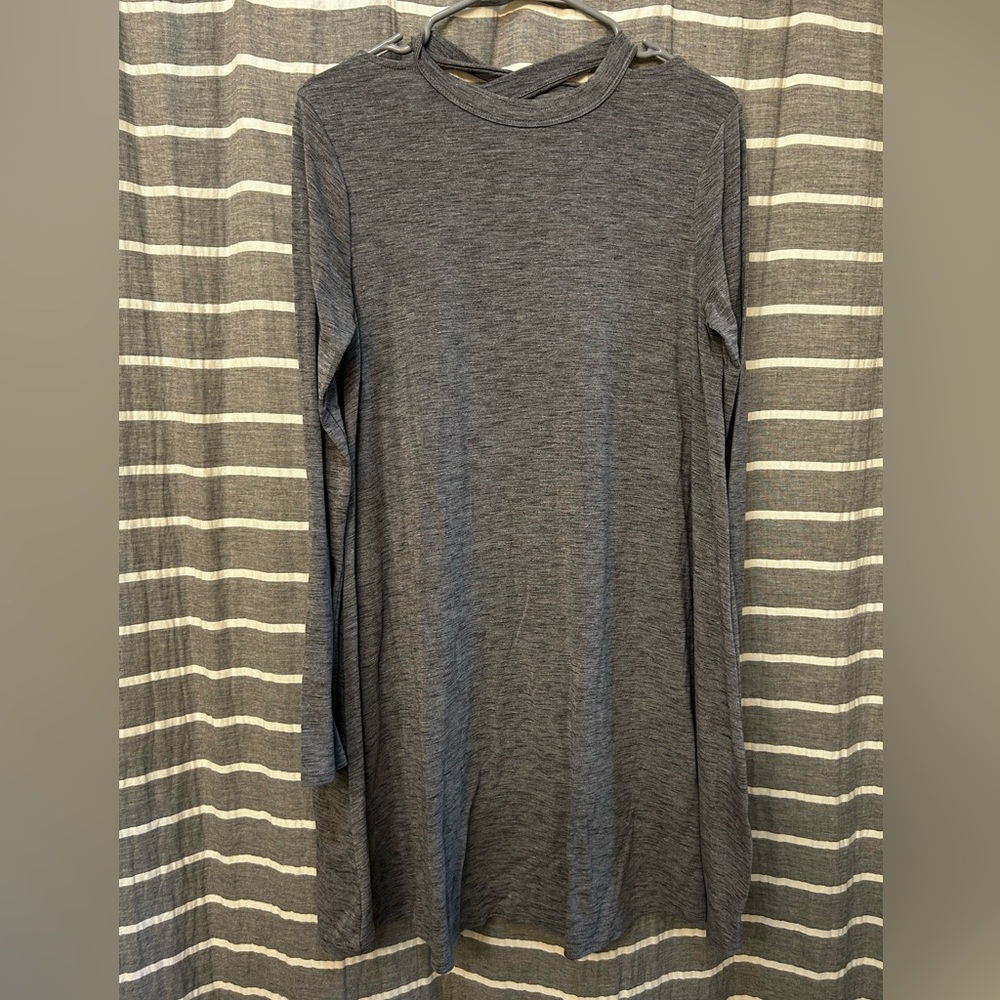 SO Brand Grey Tunic Dress with keyhole detail back Size L